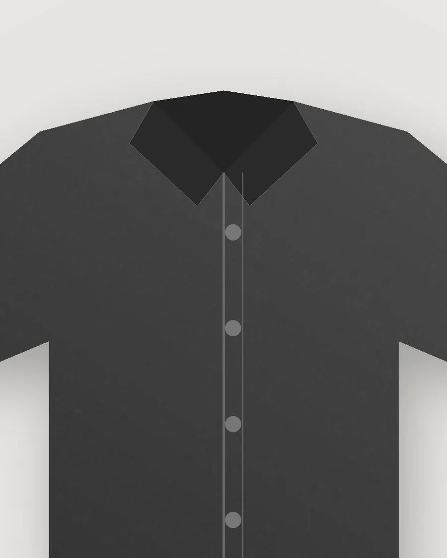Charcoal Cuban Collar Shirt — detail