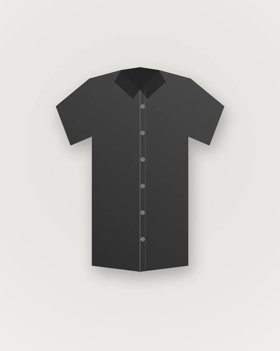 Charcoal Cuban Collar Shirt — front