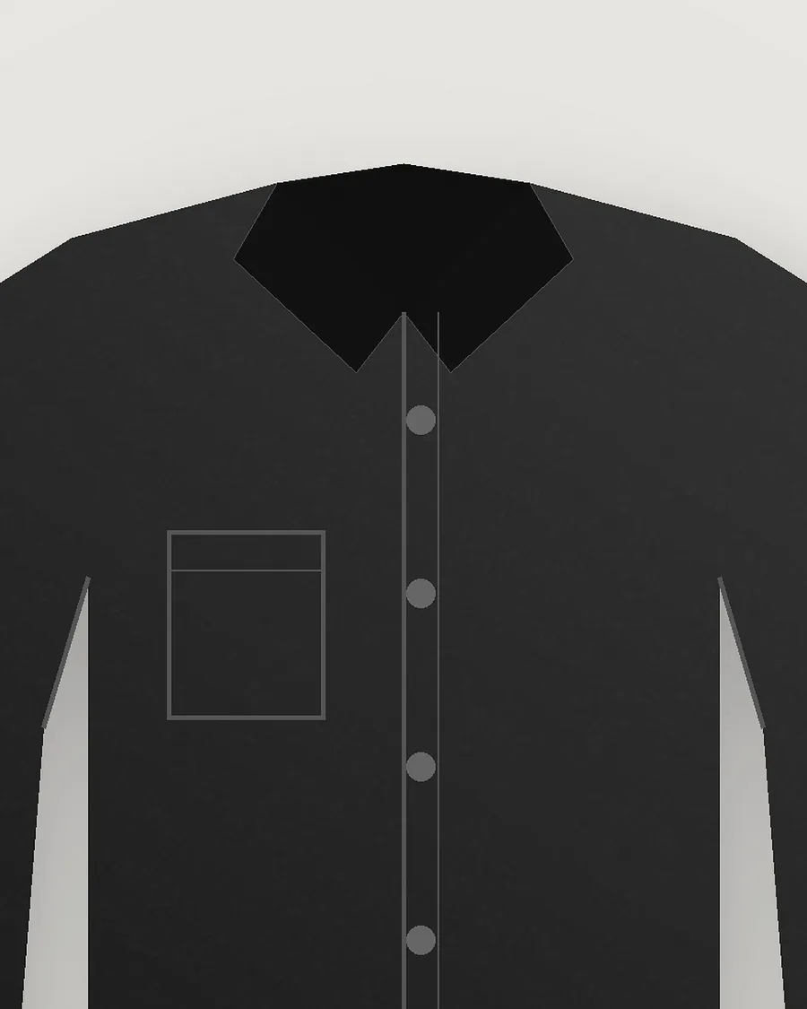 Classic Black Oxford Shirt — detail