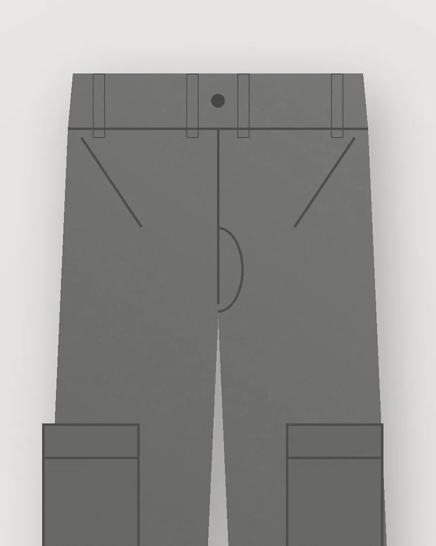 Grey Cargo Pants — detail