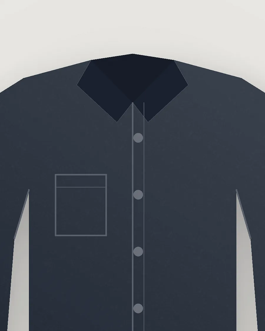 Navy Linen Shirt — detail
